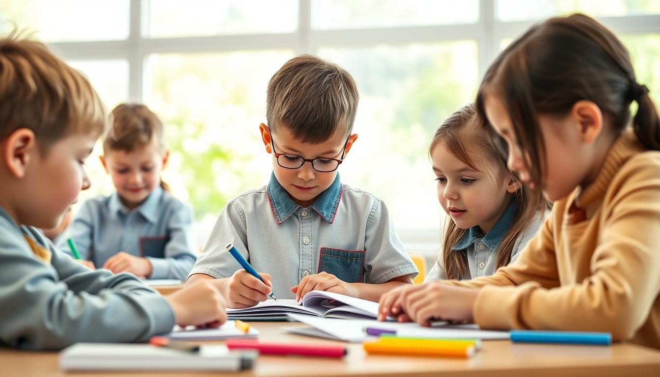 Student using a study guide to organize academic notes